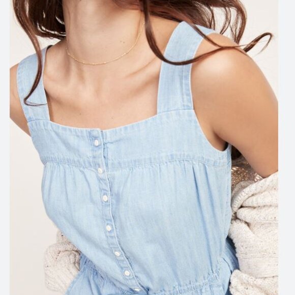 Old Navy Sleeveless Utility Jumpsuit Overalls Light Wash Country Cottage Plus XL - Picture 12 of 12